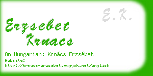 erzsebet krnacs business card